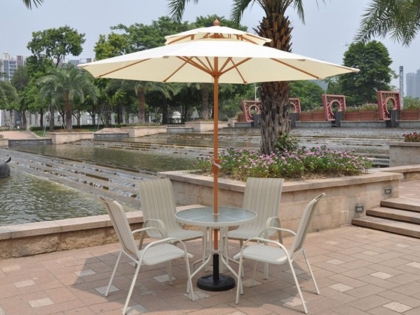 6041 Wooden grain Center column umbrella