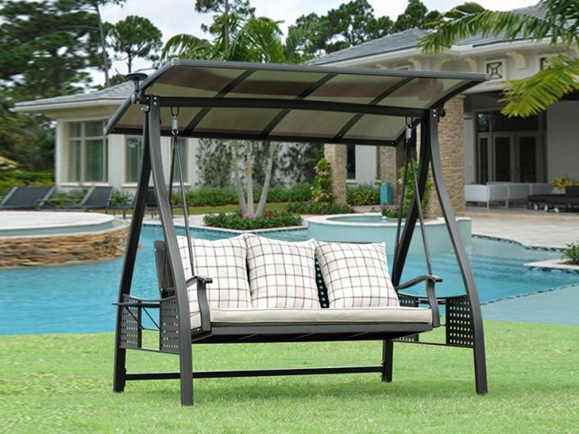 5075B 5075C PC sheet canopy swing chair with LED light