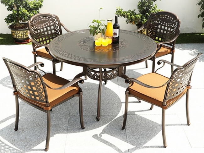 9561T carved aluminum sheet table